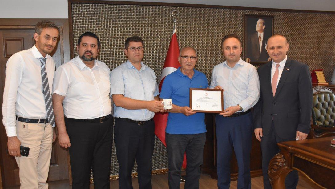 Kızılay'dan Samsun Milli Eğitim Müdürlüğü'ne Kan Bağışı Teşekkürü