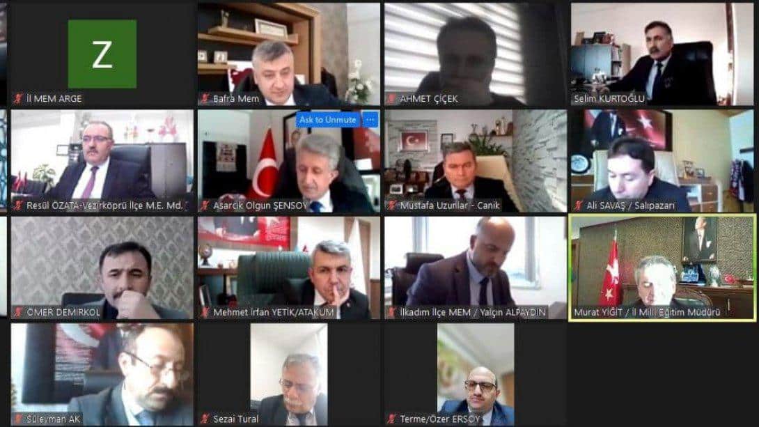 İl Milli Eğitim Müdürümüz Murat Yiğit'in Başkanlığında İlçe Milli Eğitim Müdürlerimizin Katılımıyla Değerlendirme Toplantısı Yapıldı