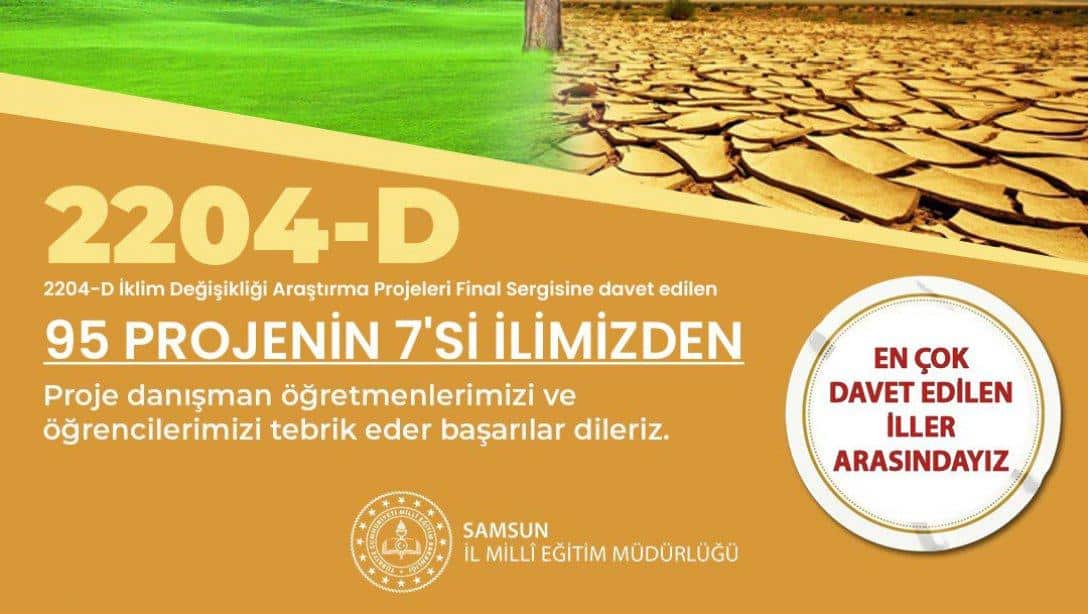 TÜBİTAK Lise Öğrencileri İklim Değişikliği Araştırma Projeleri Yarışması Türkiye Finaline Samsun'dan 7 Proje